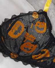 Halloween Sexy Pumpkin Pattern Lingerie Set