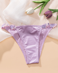 3-Pack Floral Appliqué Panties Mixed Colors