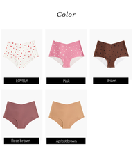 High-Waisted Heart Print Invisible Panties