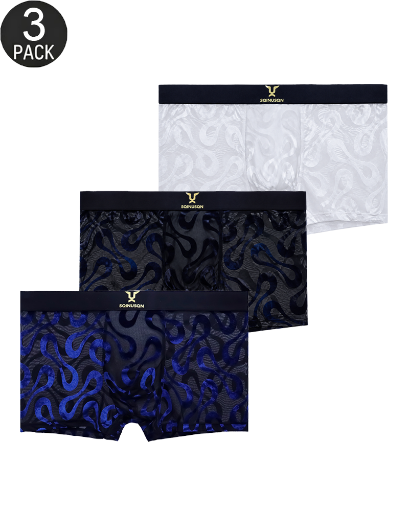 3-Pack Snake Pattern Stretch Boxer Briefs