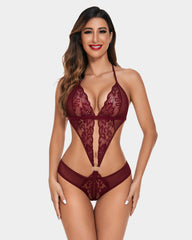 Deep V Lace One Piece Teddy