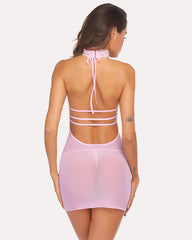 Lace Chemise Halter Dress