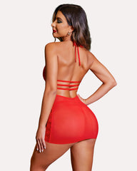 Lace Chemise Halter Dress