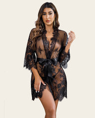 Lace Kimono Mesh Robe