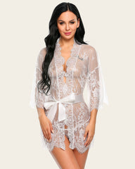 Lace Kimono Mesh Robe