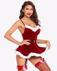 Santa Babydoll Velvet with Corset