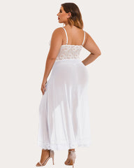 Plus Size Floral Side Slits Nightdress