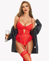 Lace Garter Lingerie Set Teddy