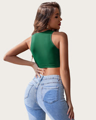 Fishnet Top Cut Out Crop Tank Top