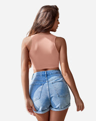 Fishnet Top Cut Out Crop Tank Top