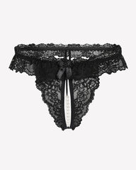 Lace Low Waist Thongs with Pearls Ball