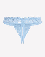 Lace Low Waist Thongs with Pearls Ball