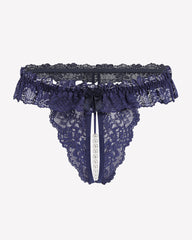 Lace Low Waist Thongs with Pearls Ball