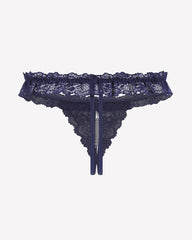 Lace Low Waist Thongs with Pearls Ball