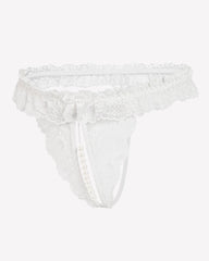 Lace Low Waist Thongs with Pearls Ball
