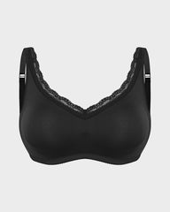 Full Coverage Lace Trim Minimizer Bra