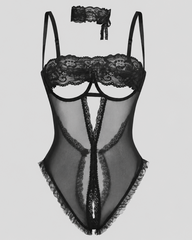 Sexy Sheer Lace Push-Up Bodysuit
