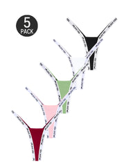 5-Pack Sexy Seamless Breathable Letter Elastic Band Thongs