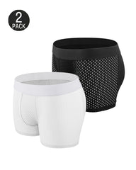 2-Pack Men's Breathable Mesh with Removable Pads for Buttock Shaping Panties