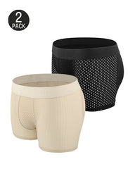 2-Pack Men's Breathable Mesh with Removable Pads for Buttock Shaping Panties