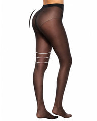 2-Pack 20D High-Waisted Sheer Silky Nylon Pantyhose