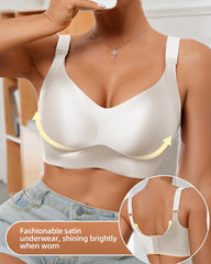 Women's Solid Color Adjustable Wire-Free Seamless Push-Up Breathable Bra