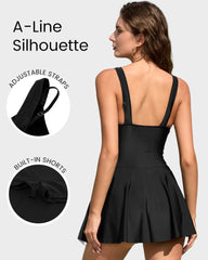 Floral Print One-Piece Swim Dress