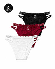 Multiple Packs Sexy Rhinestone Lace See-Through Thongs