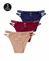 Multiple Packs Sexy Rhinestone Lace See-Through Thongs
