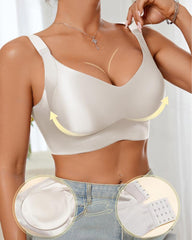 Women's Solid Color Adjustable Wire-Free Seamless Push-Up Breathable Bra