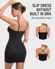 Mesh Panel Underwire Shapewear Cami Dress