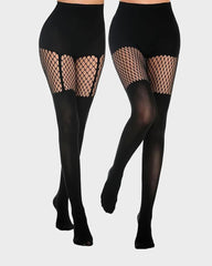 Mock Thigh High Stockings For Women Sexy Fishnet Tights Suspender Pantyhose  (bundle sale)