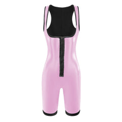 Women's Solid Zip Up Shapewear Bodysuit