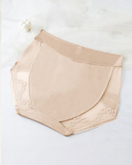 Plus Size Lace Sheer Mesh Seamless High-waisted Panties