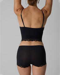 Sexy Skin-friendly Lace Trim V-neck Camisole and Boyshorts Underwear Set