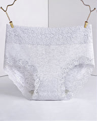 Women's Pure Cotton Breathable Skin-friendly Lace Trim Tummy Control Panties