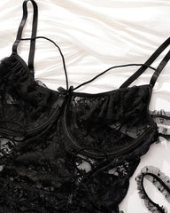 Plus Size Sheer Lace Bodysuits