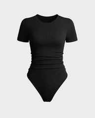 Seamless Round Neck Short Sleeve Bodysuit