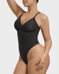 Seamless Zipper Front Shaping Thong Bodysuit