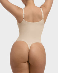 Seamless Zipper Front Shaping Thong Bodysuit