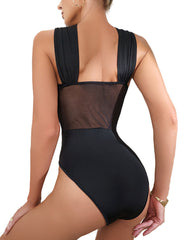 Sheer Mesh Fishbone Corset Bodysuit