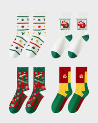 Christmas Print Soft Comfort Socks (4 Pack)