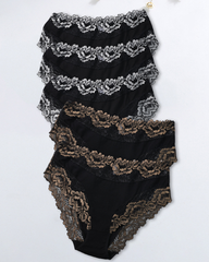3-Pack/5-Pack Sexy Floral Lace Mid-Rise Panties