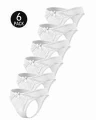 6-Pack Sexy Lace Colorblock Breathable Thongs