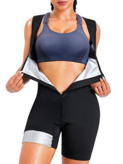 Women's Solid Zip Up Shapewear Bodysuit