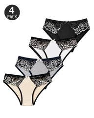 4/6-Pack Floral Lace Panties  Mixed Color Set