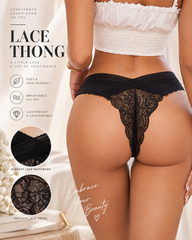 4-Pack Floral Lace Crossover Thong Panties