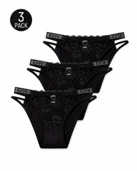 Multiple Packs Sexy Rhinestone Lace See-Through Thongs