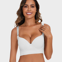 Full-Coverage Back Smoothing Bra-White