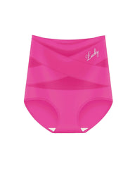 High Waist Tummy Control Breathable Mesh Cross Seamless Hip Lifting Briefs